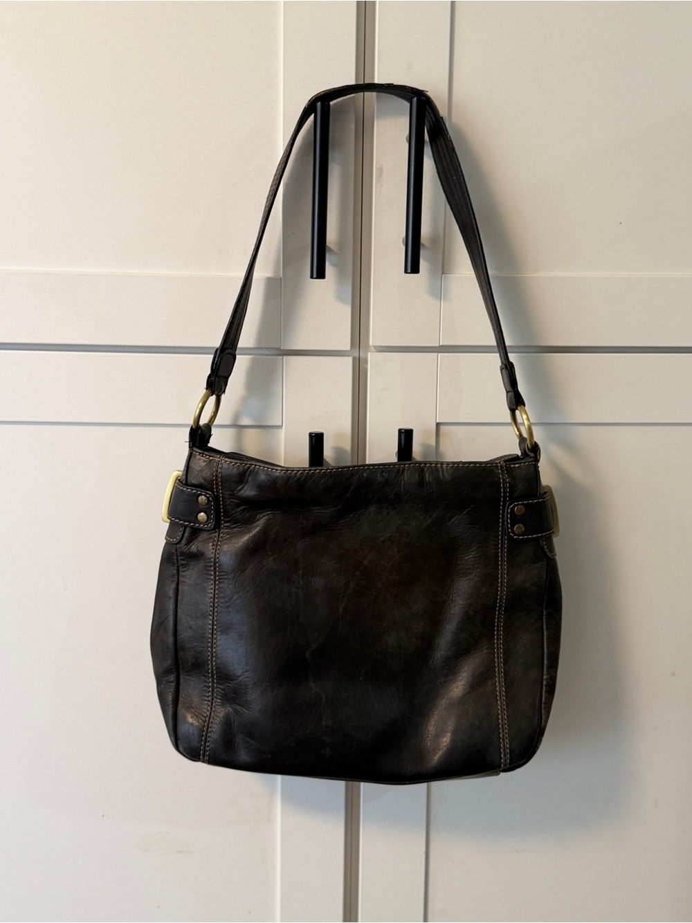 Wilsons Leather Black Vintage y2k Shoulder Bag Rocker Dark Coquette Indie
